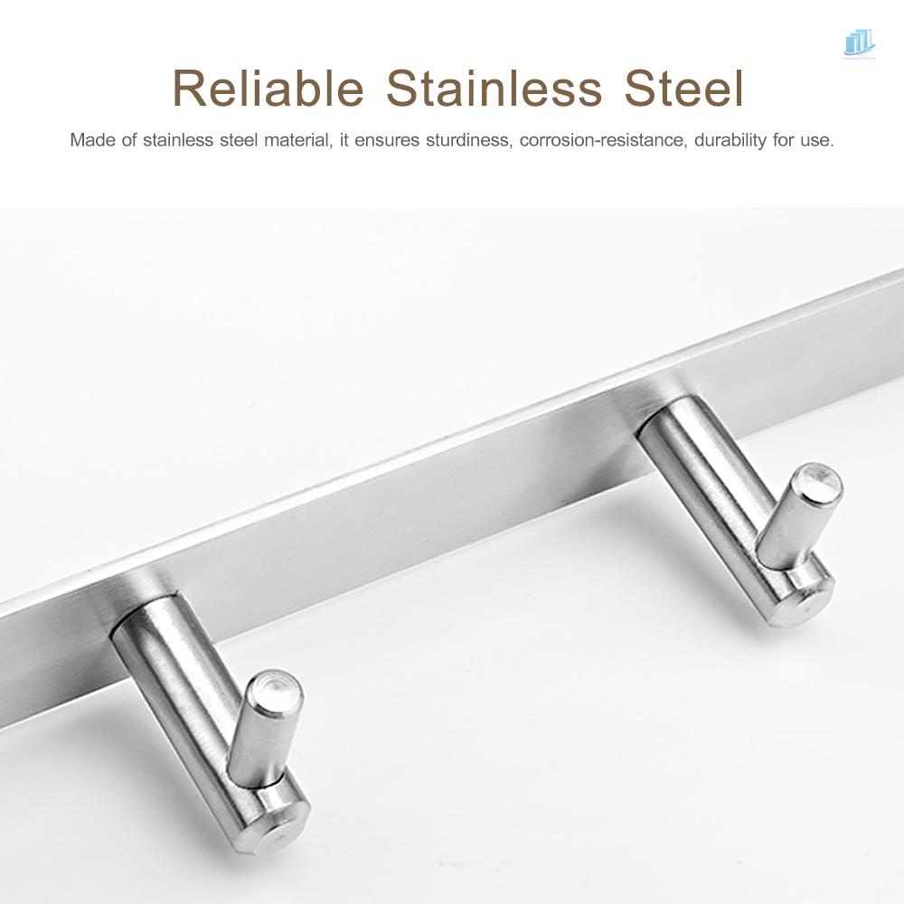 Móc Treo Đồ 4 Móc Bằng Thép Không Gỉ Gắn Tường Chịu Được Sức Nặng Cho Nhà Bếp / Phòng Tắm