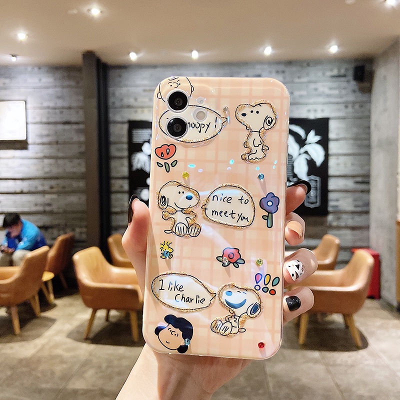 Ốp Điện Thoại Họa Tiết Hoạt Hình Gương Mặt To Đính Đá Thời Trang Cho iPhone 11 14 Plus XR XS 12 13 Pro Max