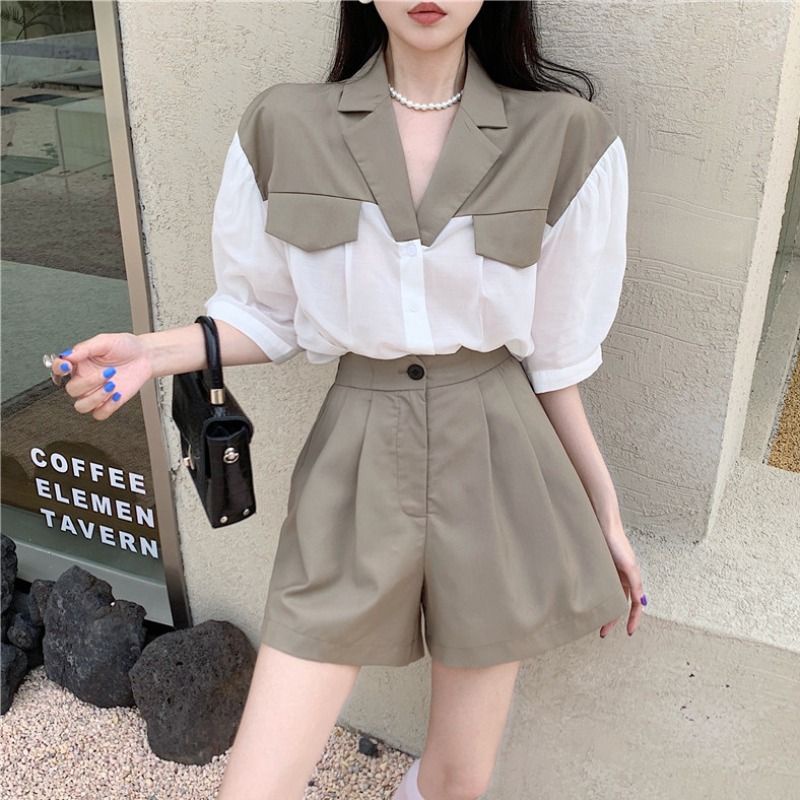 Bộ Áo Vest + Quần Short Phong Cách Anh Quốc Thời Trang Mùa Hè Cho Nữ
