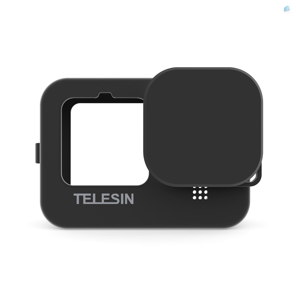 TELESIN Vỏ Bảo Vệ Máy Ảnh Bằng Silicon Dẻo Màu Đen Kèm Nắp Lens Thay Thế Tiện Dụng Cho smartwatchinone Tel Resin Action 9 10