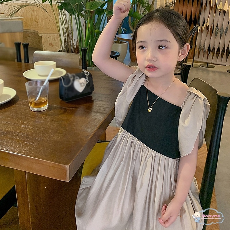 Đầm Công Chúa Cổ Vuông Tay Phồng Màu Sắc Ngọt Ngào Thoáng Khí Thân Thiện Với Da Cho Bé Gái