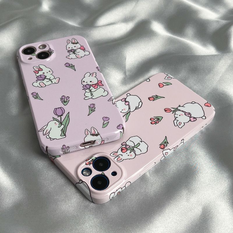 Vỏ Cứng Phim Dán Hoa Tulip111314Ốp Điện Thoại Họa Tiết Thỏ Đáng Yêu Cho Apple Iphone 14Xs