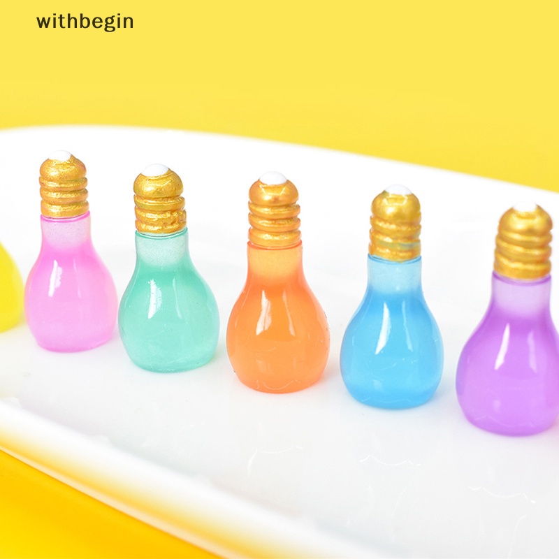 Bộ 5 Phụ Kiện Bóng Đèn Nhỏ Bằng Nhựa Màu Huỳnh Quang Độc Đáo Trang Trí Nghệ Thuật / Trang Sức Crafg DIY