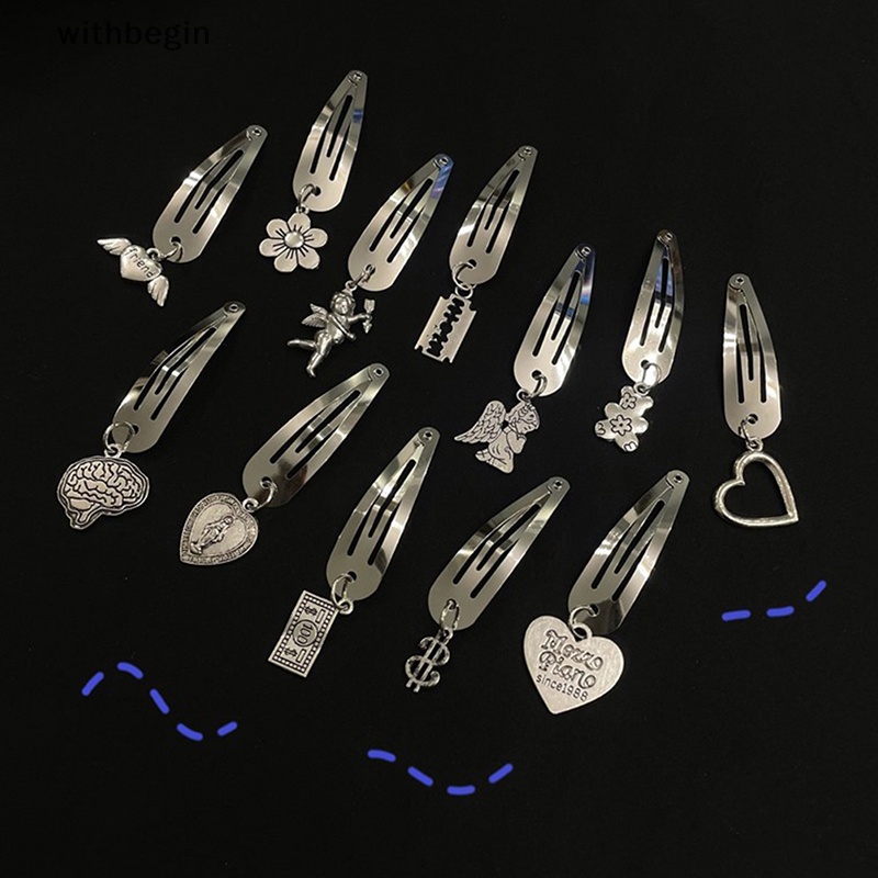 1 Kẹp Tóc Kim Loại Màu Bạc Hình Trái Tim Thời Trang