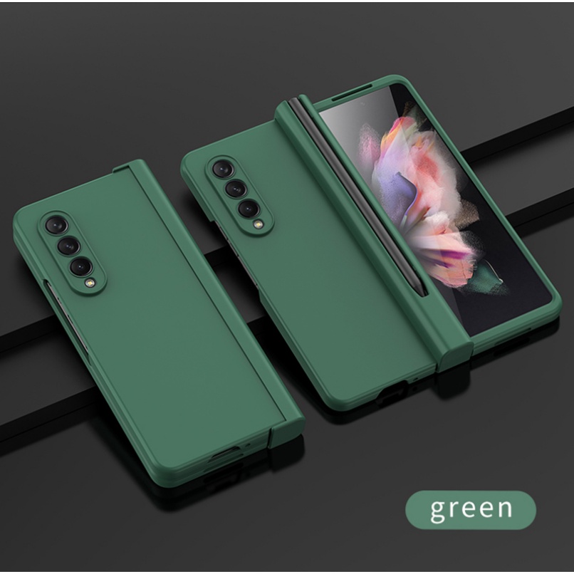 Ốp Điện Thoại Nhựa Kèm Ngăn Đựng Bút Cho Samsung Galaxy Z Fold 5 4 3 5G Kính