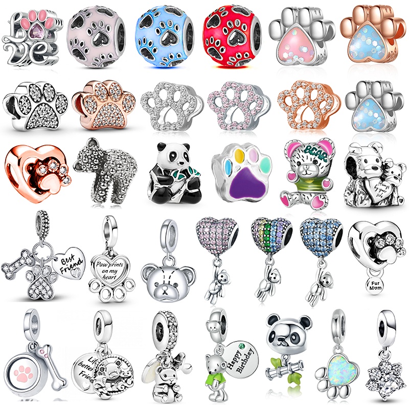 Hạt Charm Hình Bàn Tay Gấu Tráng Men Làm Trang Sức Cho Nữ