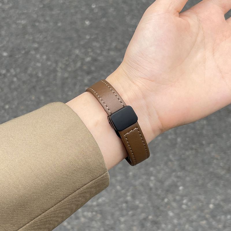 Dây Đeo Bằng Da Thật Có Nam Châm Tháo Gỡ Nhanh Phù Hợp Cho Xiaomi 8 / 7 / 8