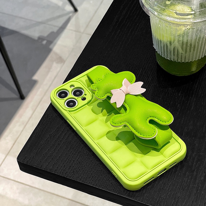 Ốp Điện Thoại Silicon Hình Vuông Màu Trà Xanh Chống Sốc Cho iPhone 11 12 13 14 Pro Max