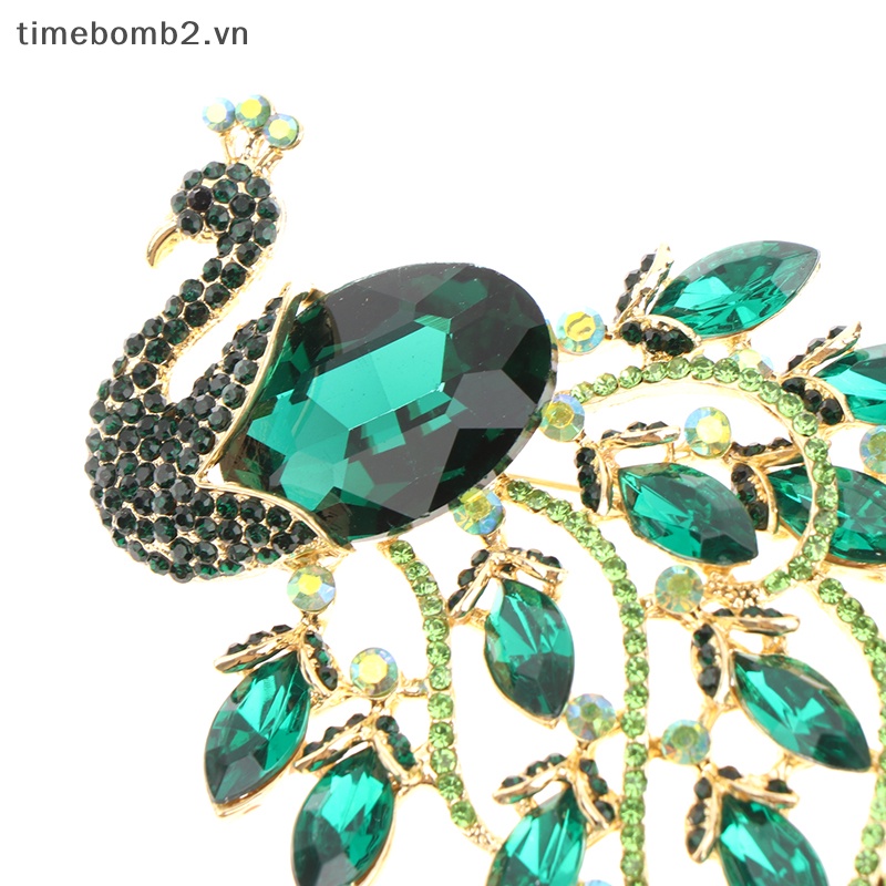 Ghim Cài Áo Hình Chim Công Đính Đá Thời Trang Cho Nữ