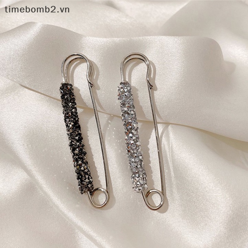 {Timebomb} Ghim Cài Thắt Lưng Cố Định Pha Lê Thời Trang An Toàn Chống Rơi Phối Chuỗi Ngọc Trai Trang Sức.