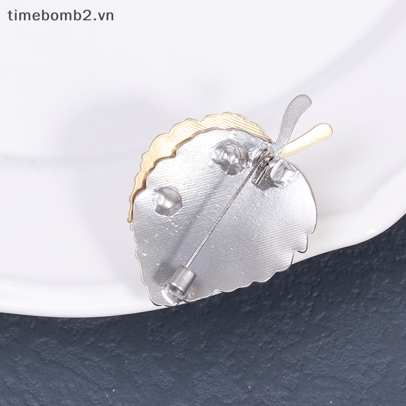 {Timebomb} Ghim Cài Áo Kim Loại Hình Lá Phong Thời Trang Vintage Tinh Tế Quyến Rũ Cho Nữ