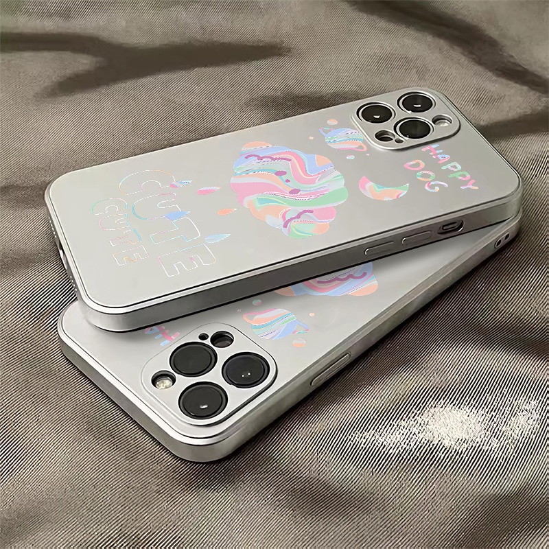 Ốp Điện Thoại Silicon TPU Mềm Mạ Điện Dễ Thương Chống Sốc Cho IPhone 11 14 13 12 Pro XS Max Casing XR X 8 7 6S Plus