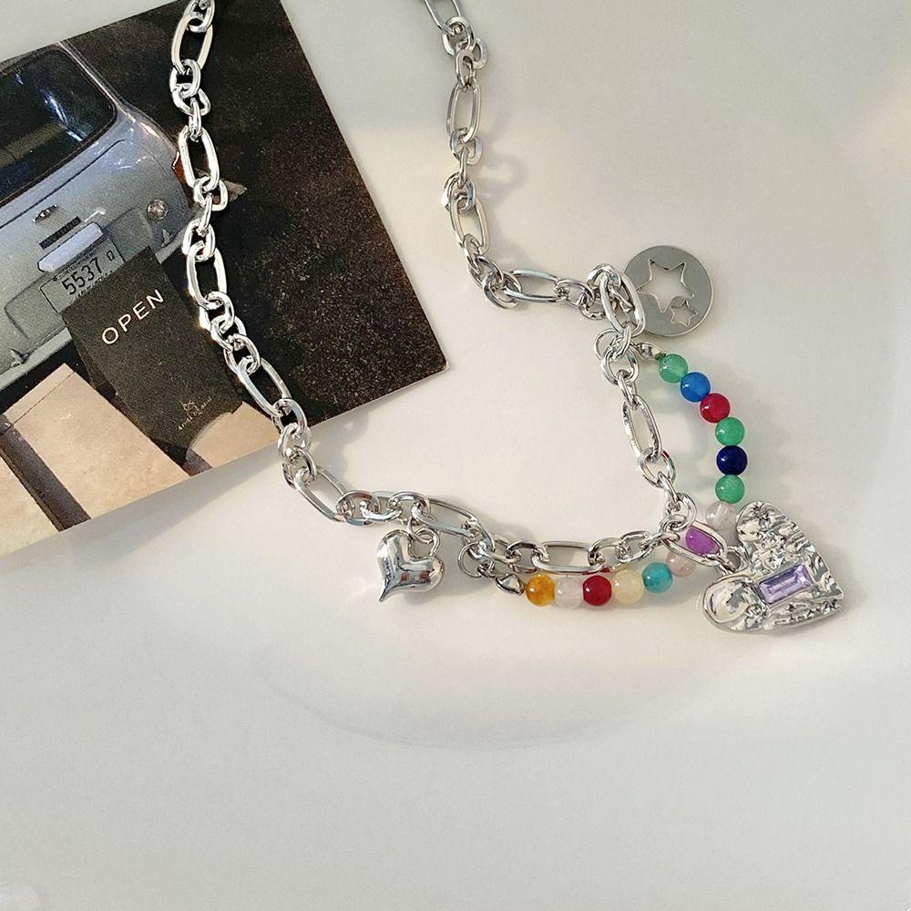 ANEMONE Vòng Cổ Choker Y2K Mặt Hình Nơ Trái Tim Đơn Giản Ngọt Ngào Cho Nữ