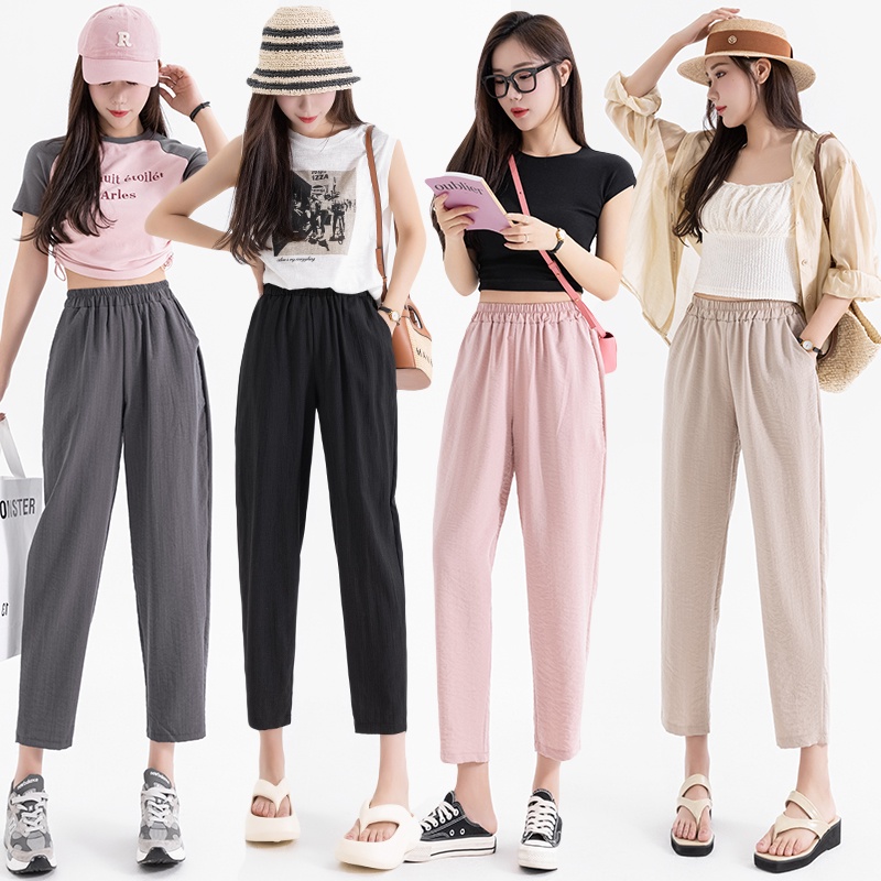 SUXI Quần Dài Ống Đứng Lưng Cao Tôn Dáng Thời Trang Hè Cho Nữ