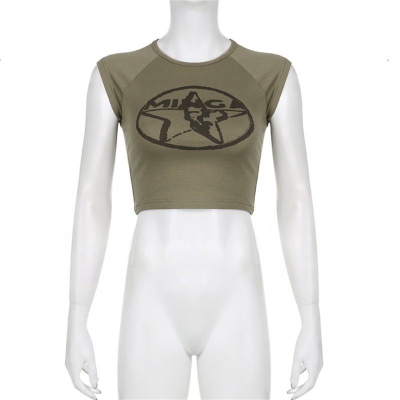 Áo Thun Croptop Ngắn Tay Cổ Tròn Ôm Dáng Thời Trang