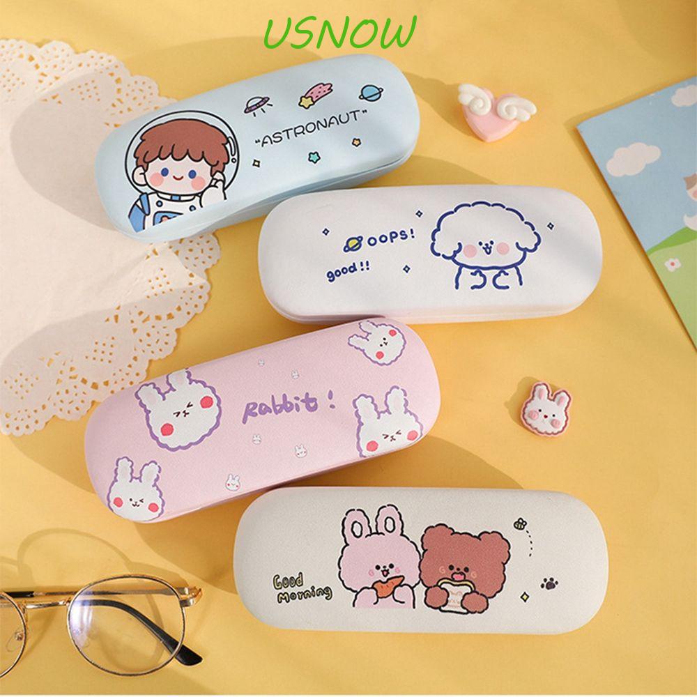 Hộp Đựng Mắt Kính Hình Vuông Bằng Da PU In Hoạt Hình Dễ Thương Cho Học Sinh Ốp