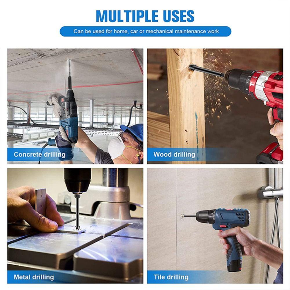 Bộ 5 Mũi Khoan Bê Tông Điện Tử Bằng Cacbua Hình Lục Giác Chữ Thập