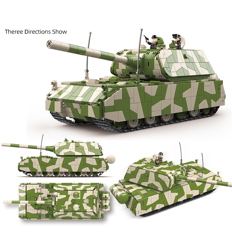Đồ chơi Lắp ráp Mô hình Xe Tăng Đức hạng nặng Maus Quanquan 100234 Panzer VIII Maus Tank