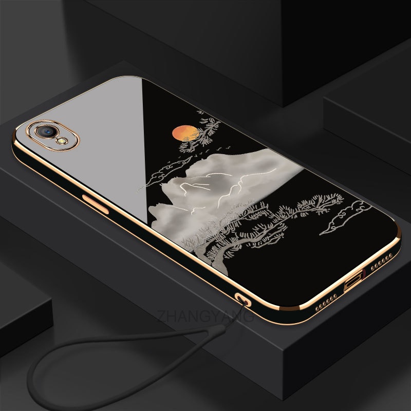Ốp Điện Thoại TPU Dẻo Mạ Điện Họa Tiết Phong Cảnh Độc Đáo Thời Trang Cho Oppo a37