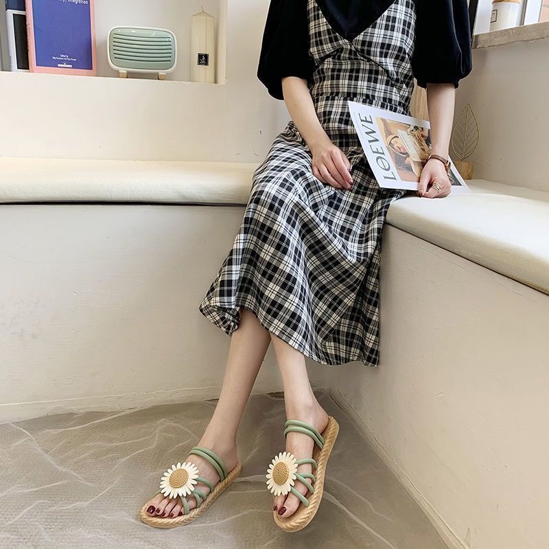Dép Sandal Đế Mềm Dày Phong Cách La Mã Thời Trang Đi Biển Cho Nữ