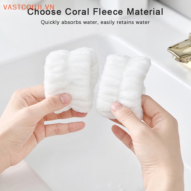 1 Cặp Băng Đeo Cổ Tay Thấm Hút Mồ Hôi Linh Hoạt Có Thể Tái Sử Dụng Cho Rửa Mặt