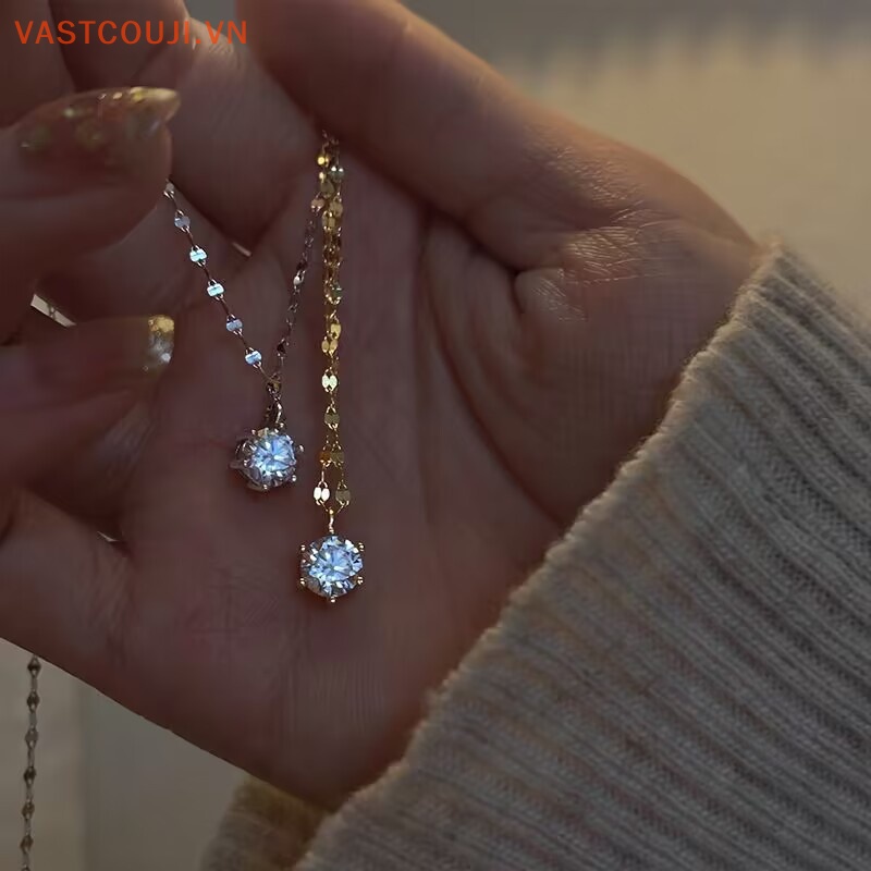 Vastji Vòng cổ Đính Đá Zircon Đơn Giản Thời Trang Dành Cho Nữ