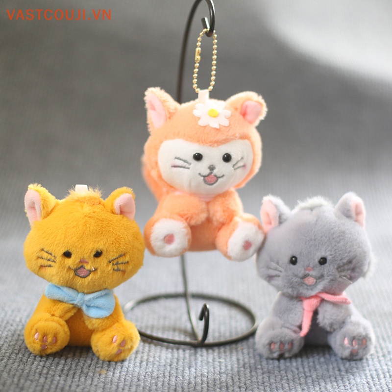 1 Móc Khóa Hình Mèo Nhồi Bông Đáng Yêu 11cm