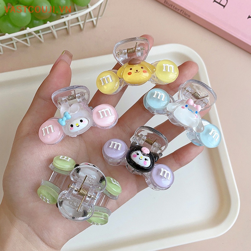 Kẹp Tóc Bằng Pu Hình Cá Mập Melody Cinnamoroll Kuromi Dễ Thương Y2K