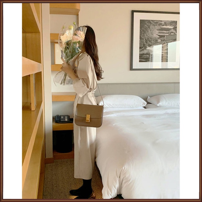 Đầm Dài Tay Màu Sắc Thời Trang Retro Dành Cho Nữ