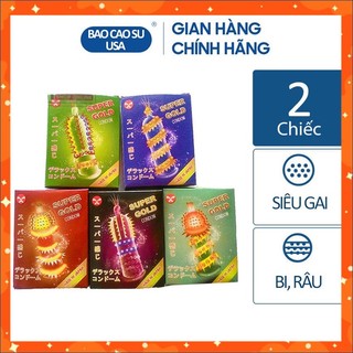 Bao cao su siêu gai bi râu Super Gold - Hàng Nhật