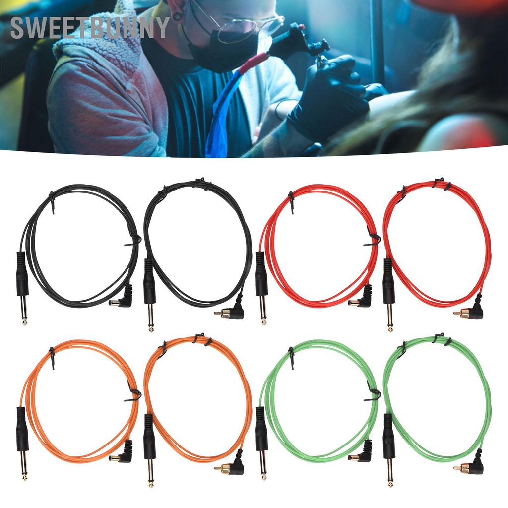 SweetBunny 2 Chiếc Chiều Dài 1.8 M Đường Kính 2.2 Mm Hình Xăm Kẹp Dây RCA DC Giao Diện Uốn Cong Đầu Siêu Mỏng máy Cáp