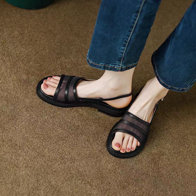 Sandal Hở Ngón Đế Mềm Thoáng Khí Phong Cách Retro Thời Trang Mùa Hè 2023 Cho Nữ