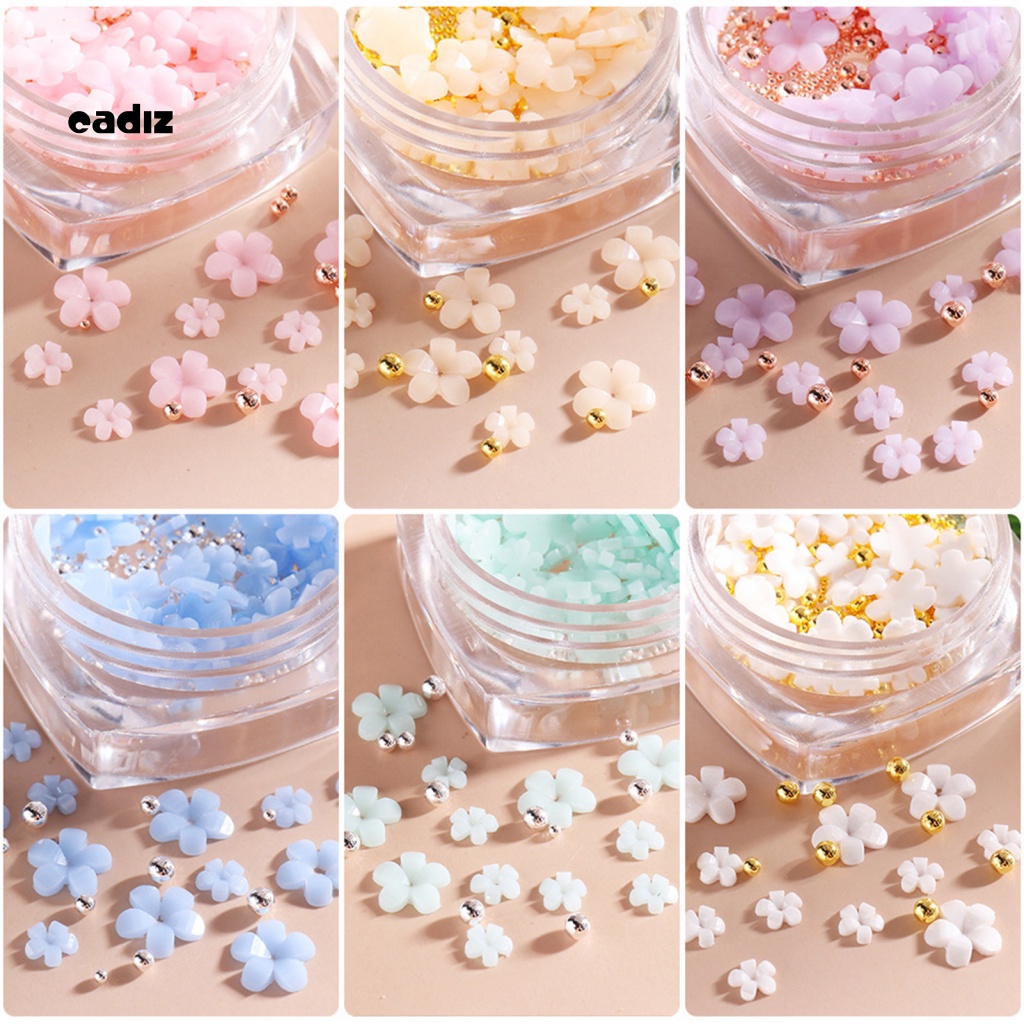 1 Hộp Cánh Hoa 3D Bằng Nhựa Resin Dùng Trang Trí Móng Tay DIY