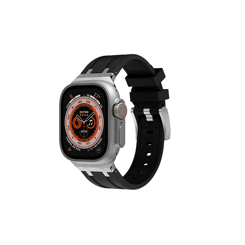 Dây Đeo Bằng Silicon + PC Sang Trọng Cho iWatch 8 7 6 5 4 3 Ultra 42mm 44mm 45mm 49mm