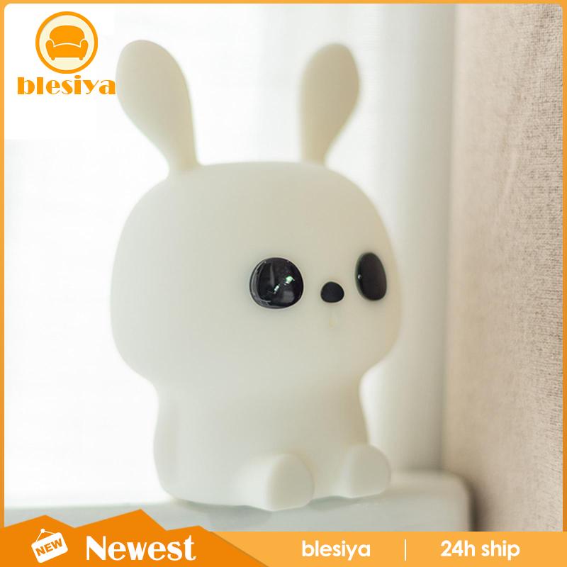Đèn Ngủ Hình Thỏ Silicone Chạy Bằng Pin Có Hẹn Giờ