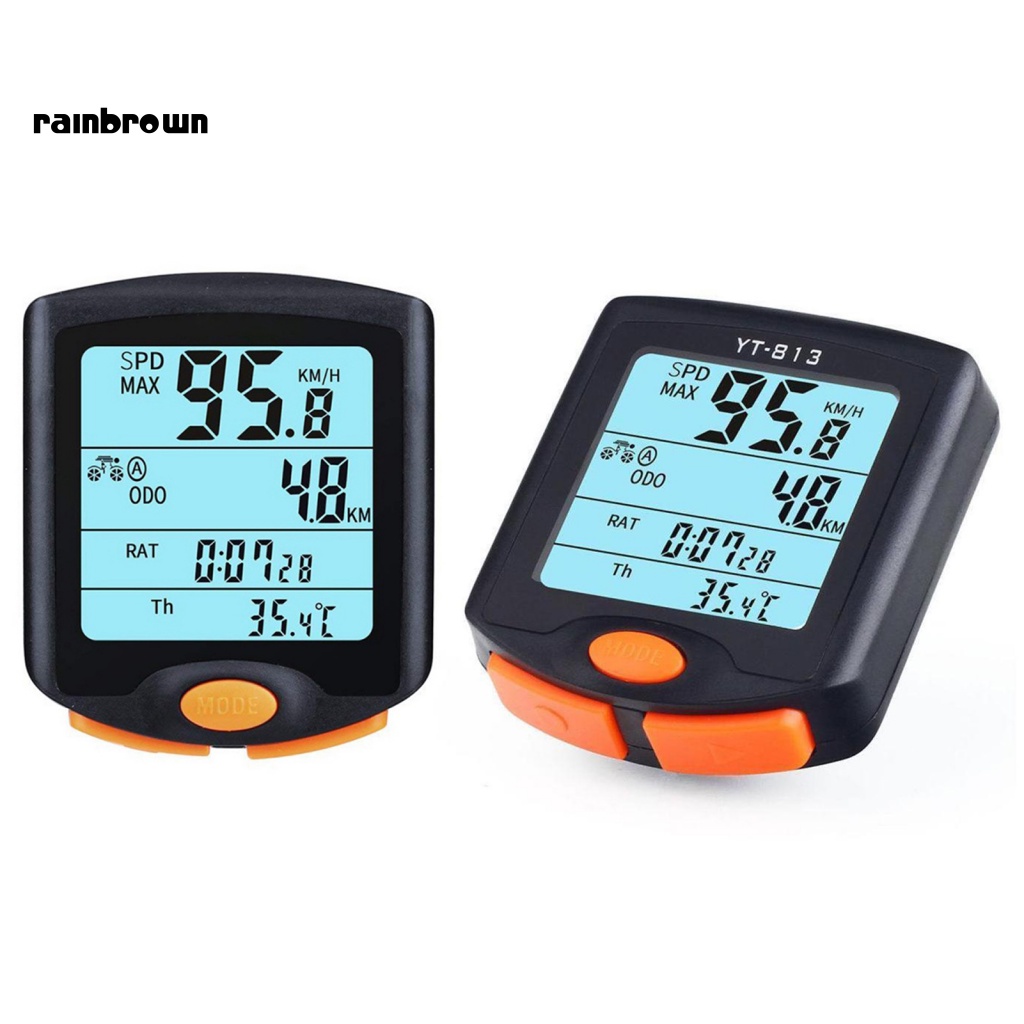 Đồng Hồ Đo Tốc Độ Điện Tử Không Dây Đa Năng &lt; rainbrown &gt; Cho Xe Đạp