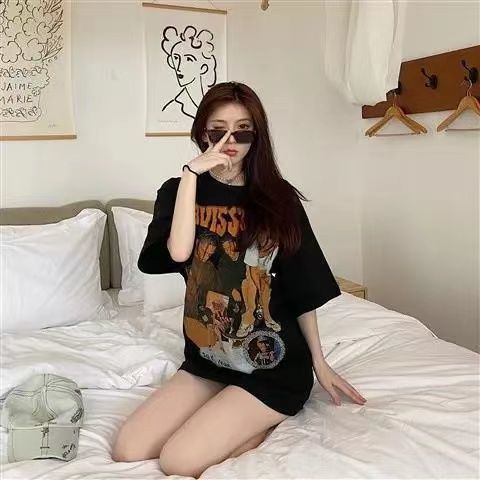 Áo Thun Dáng Rộng Phong Cách Hàn Quốc Thời Trang Mùa Hè Xinh Xắn Cho Nữ