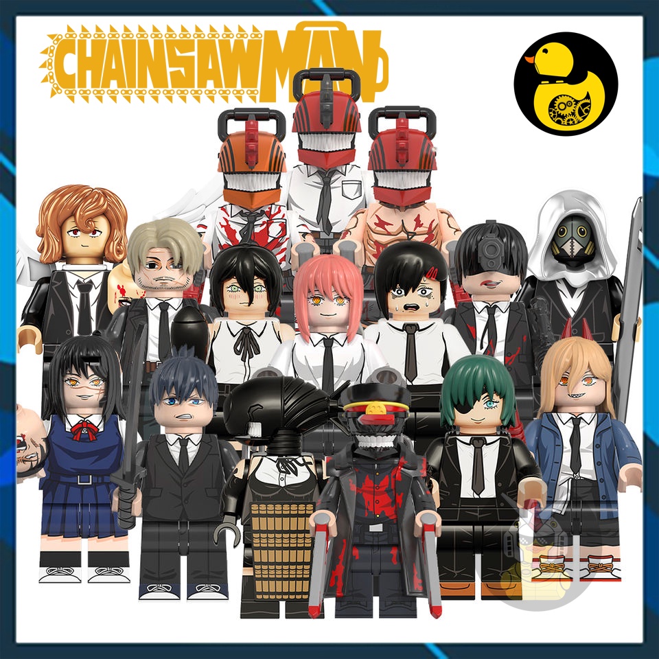 Mô Hình Chainsaw Man Đồ Chơi Lắp Ráp  Chainsaw Man Denji Pochita Makima Reze Power WM6159 KT1067 KF6180