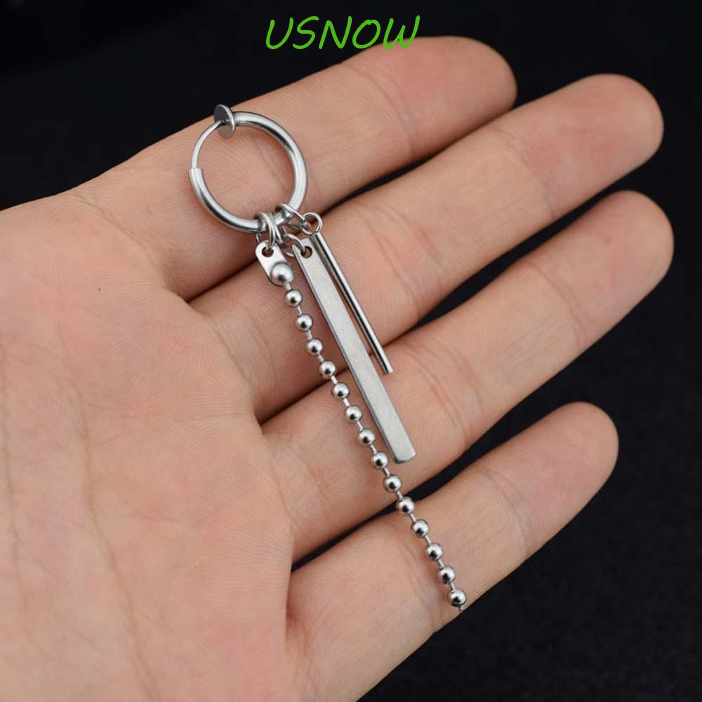 Khuyên Tai Dạng Kẹp Dài Hình Mặt Trăng Phong Cách Punk Đơn Giản Cho Nữ