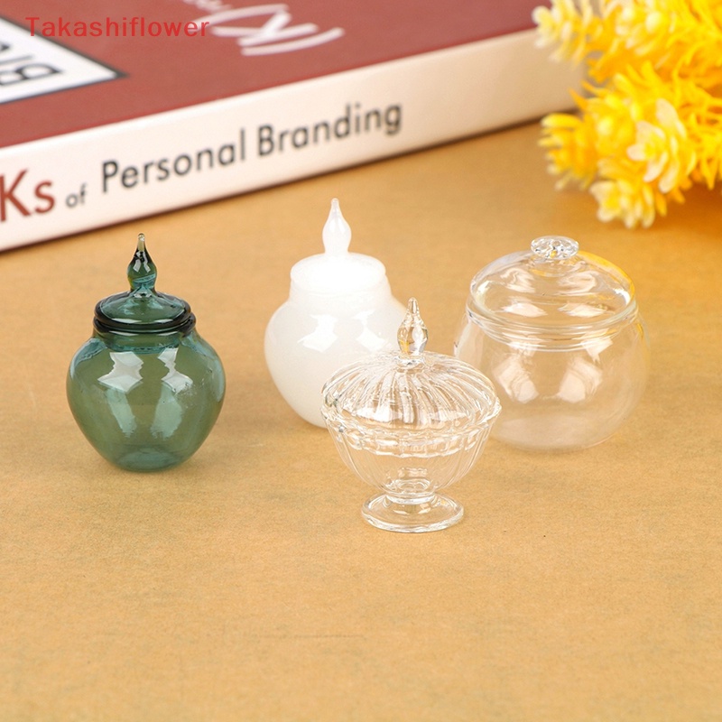 Lọ Thủy Tinh Mini Đựng Kẹo / Món Tráng Miệng Tỉ Lệ 1: 12 Trang Trí Nhà Búp Bê