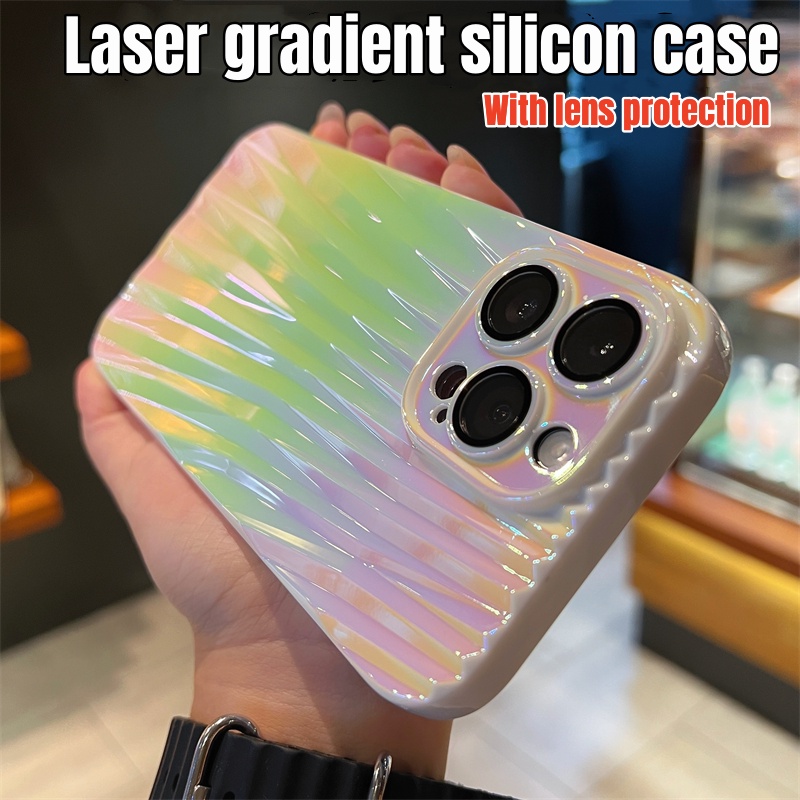 Sang Trọng Ốp Điện Thoại Mềm Chống Sốc Màu gradient Cho iPhone 11 12 13 14 Pro max plus