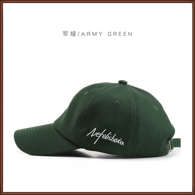 Mũ Lưỡi Trai Màu Trơn Thêu Chữ Phong Cách Hàn Quốc Thời Trang