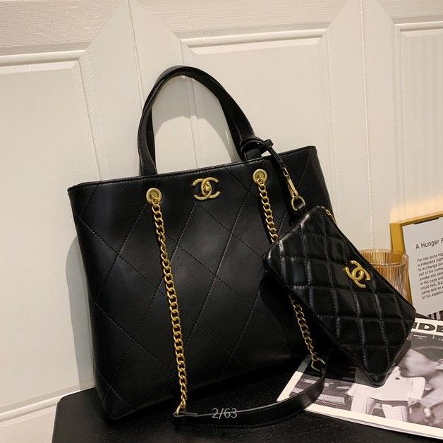 ZS7V CHAN EL 2022 autumn new trendy advanced sense large capacity rhombic portable shoulder chain tote bag