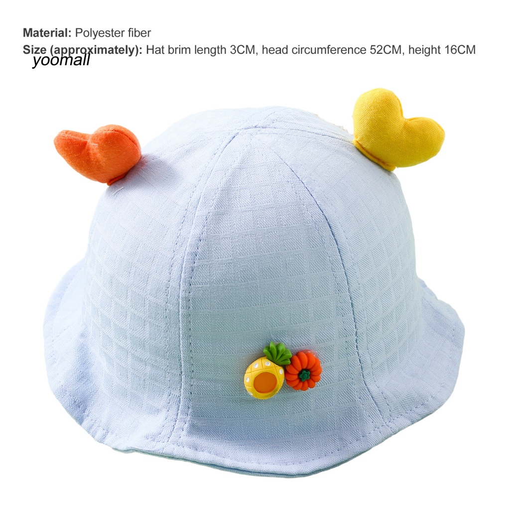 Mũ Tai Bèo Chống Nắng Thoáng Khí Hình Trái Tim Cho Bé Sơ Sinh