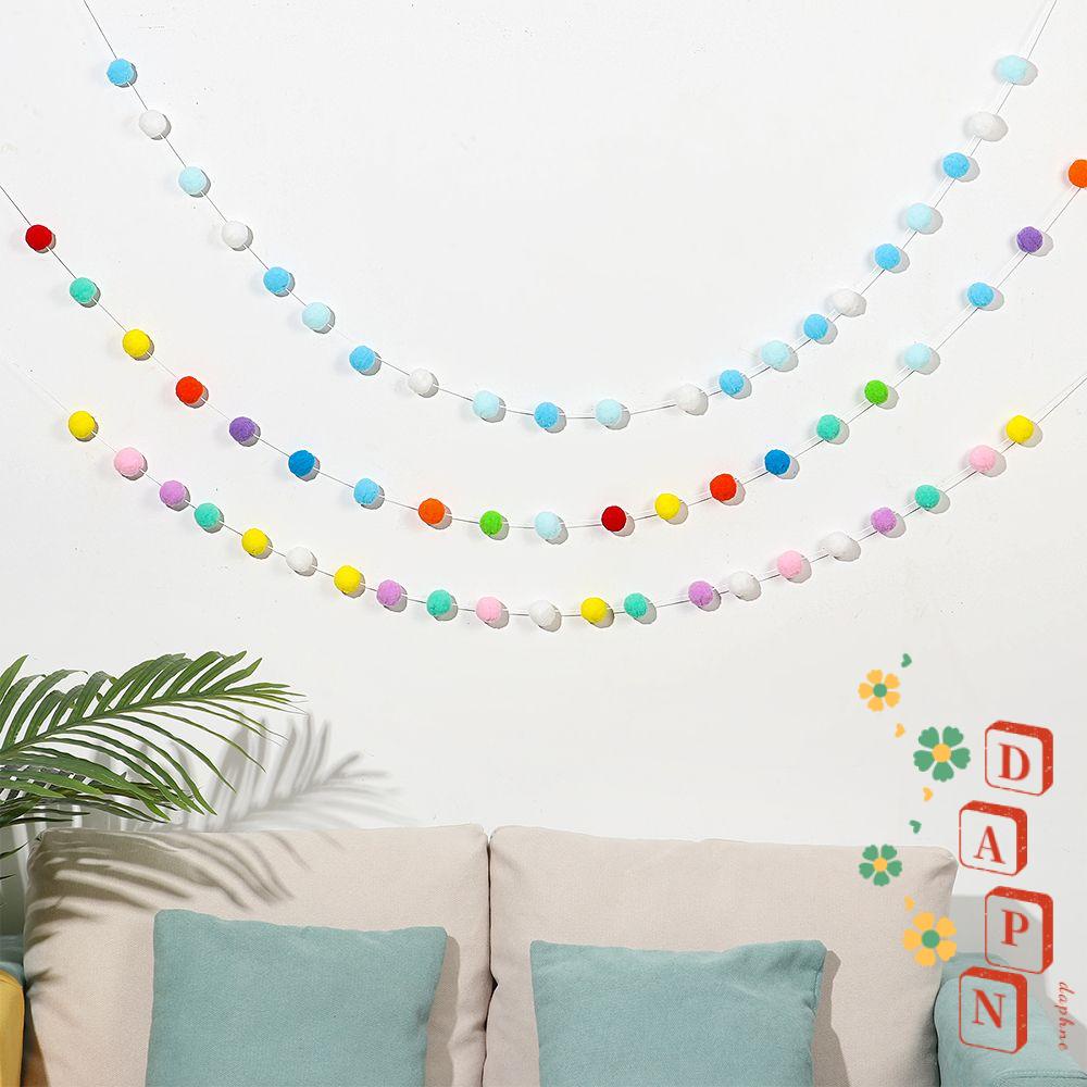 Dây Bóng Pompom 2.5M Nhiều Màu Sắc Trang Trí Phòng Trẻ Em DIY
