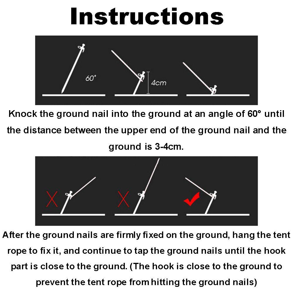 SHOUHOU Đinh Thép Bản Rộng Chuyên Dụng Cho Cắm Trại Câu Cá Leo Núi