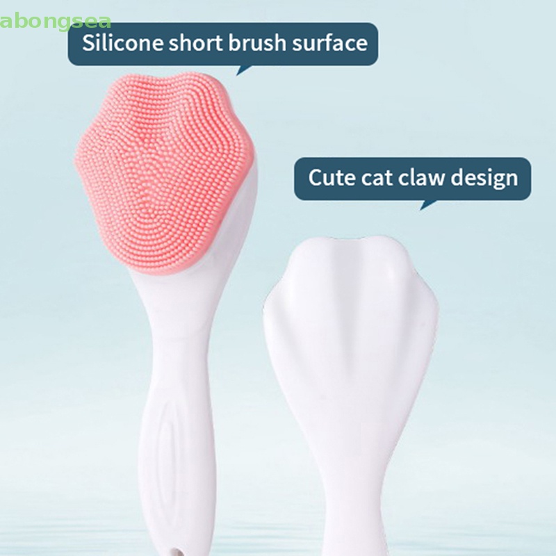 Abongsea Cọ Rửa Mặt Bằng Silicon Hình Móng Vuốt Mèo / Gấu Làm Sạch Lỗ Chân Lông