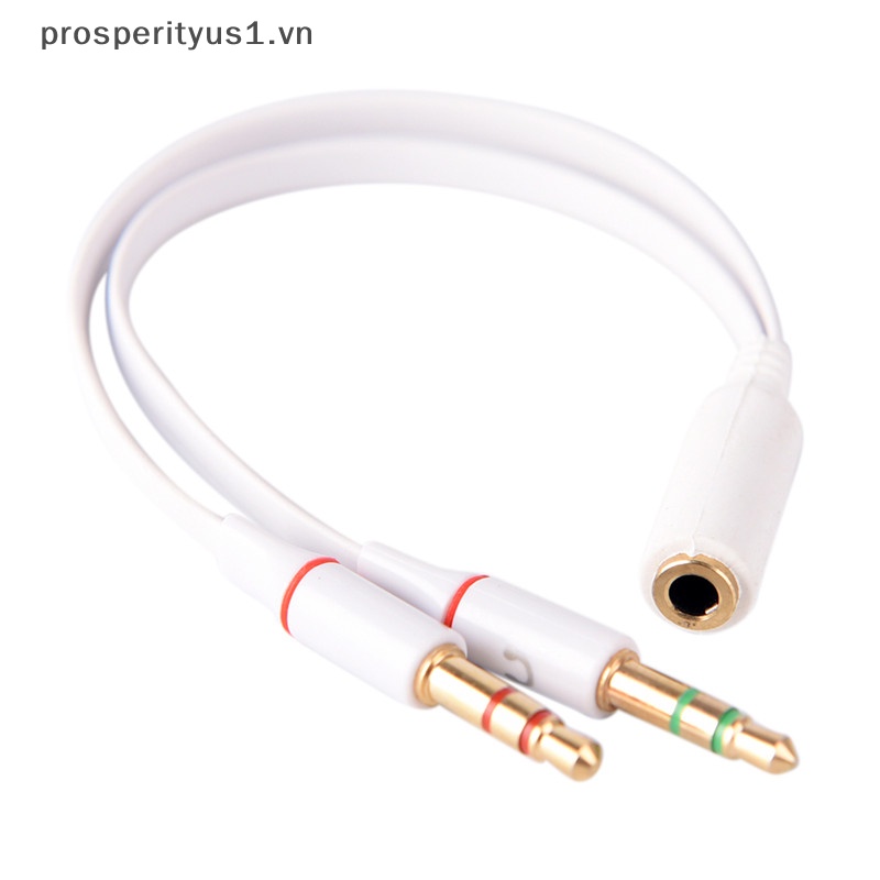 Cáp Chia Âm Thanh Aux Lỗ CắM 3.5mm Sang 2 ĐầU CắM Chữ Y Chuyên NghiệP Cho Tai Nghe PC prosperityus1