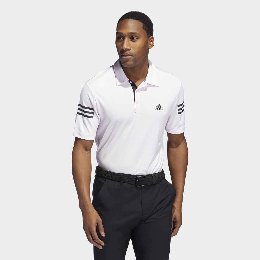 Adidas Đánh gôn Áo Polo 3 Sọc Nam Hồng HC5346