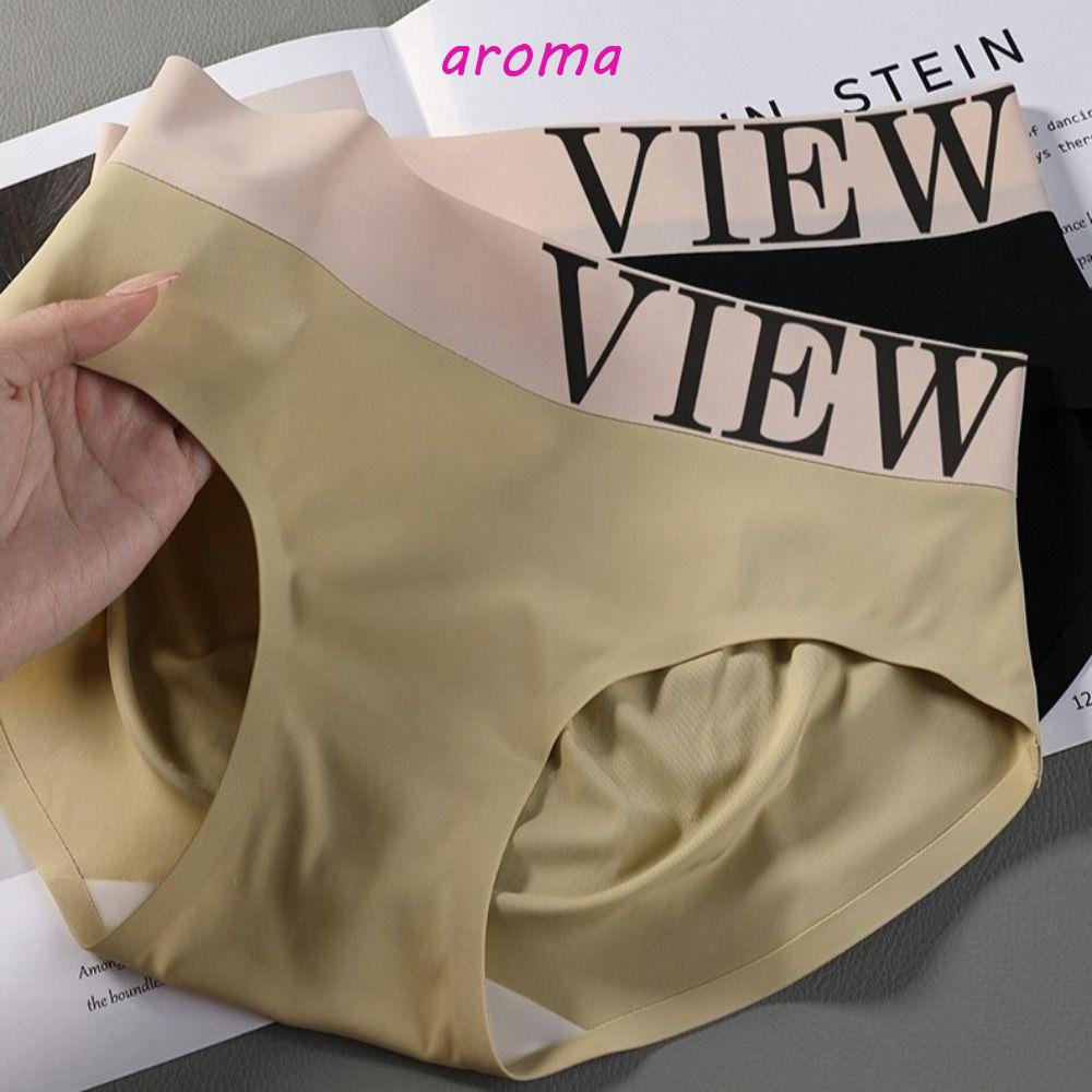 Quần Lót Lụa Lạnh Không Đường May In Chữ Đơn Giản Thoáng Khí Phong Cách Hàn Quốc Cho Nữ